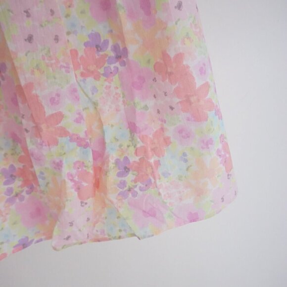 For Love & Lemons Kennedy Pastel Floral Puff Sleeve Mini Dress M - Picture 7 of 10